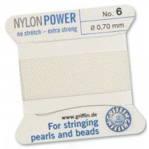 Nylon Bead Cord White #6 NY05-601
