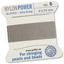 Nylon Bead Cord Gray #6 NY05-690