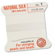 Silk Bead Cord White #1 SL05-101