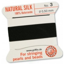 Silk Bead Cord Black #3 SL05-399