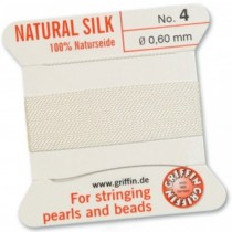 Silk Bead Cord White #4 SL05-401