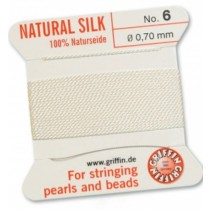 Silk Bead Cord White #6 SL05-601