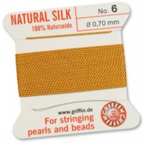 Silk Bead Cord Amber #6 SL05-642