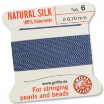 Silk Bead Cord Blue #6 SL05-664