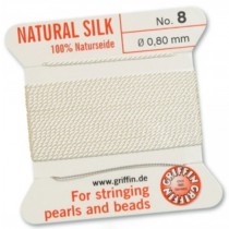 Silk Bead Cord White #8 SL05-801
