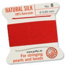 Silk Bead Cord Red #8 SL05-820
