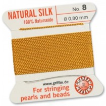 Silk Bead Cord Amber #8 SL05-842