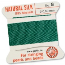 Silk Bead Cord Green #8 SL05-854