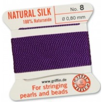 Silk Bead Cord Amethyst #8 SL05-872