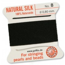 Silk Bead Cord Black #8 SL05-899