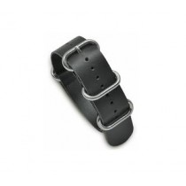 NATO-Style One-Piece Leather Strap Black WB-410